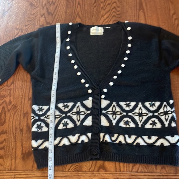 VINTAGE Jantzen woman’s embroidered knit sweater cardigan popcorn accent XL - Picture 10 of 12